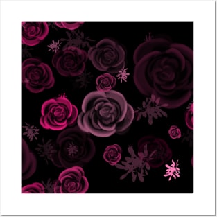 Pink abstract roses Posters and Art